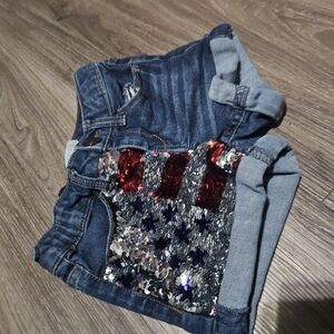 SO Denim Shorts with Sequin Stars and Stripes